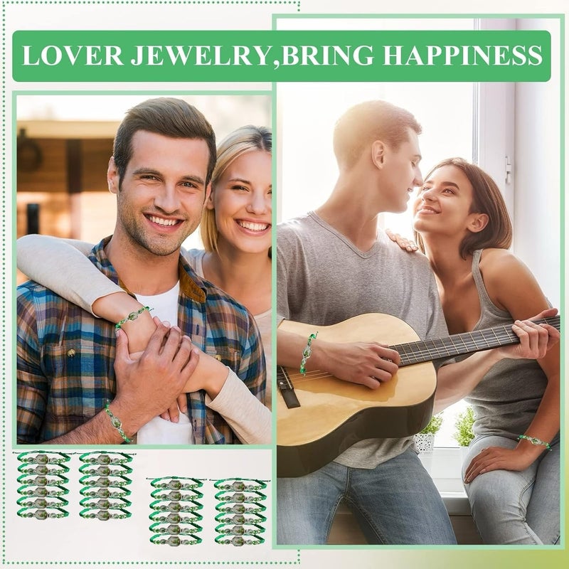 Bovemee 24PCS Virgin Mary Bracelets，Green Saint Jude bracelet Rosary Handmade Mexican bracelets,Virgen de Guadalupe Bracelet San Judas Tadeo Gift For Men Women - Image 3